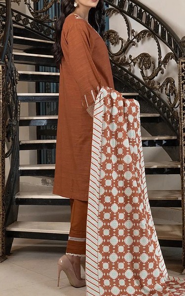 Khas Brown Khaddar Suit | Pakistani Winter Dresses in USA- Image 2