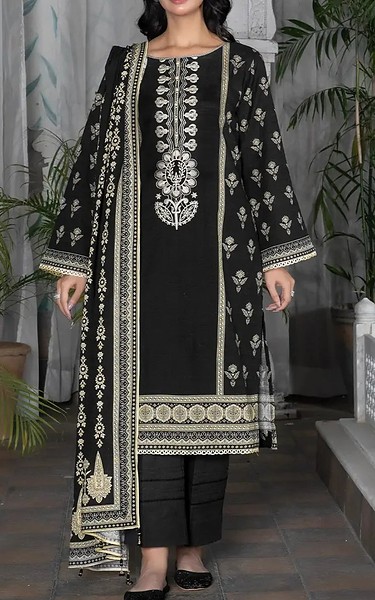 Khas Black Khaddar Suit | Pakistani Winter Dresses in USA- Image 1