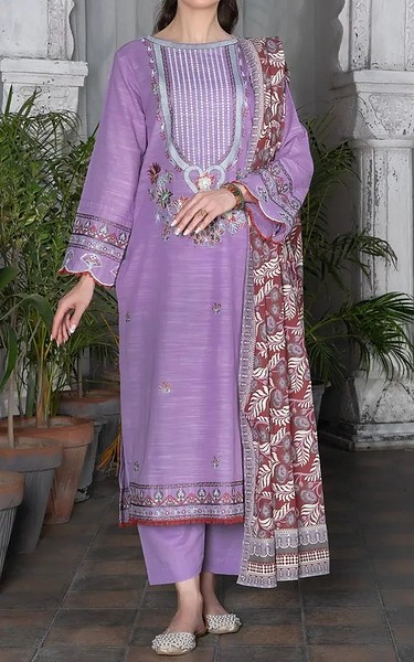 Khas Pale Purple Khaddar Suit | Pakistani Winter Dresses in USA- Image 1