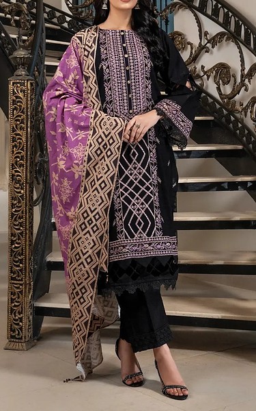 Khas Black Khaddar Suit | Pakistani Winter Dresses in USA- Image 1