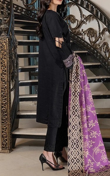 Khas Black Khaddar Suit | Pakistani Winter Dresses in USA- Image 2
