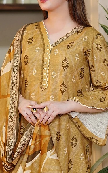Khas Sand Gold Khaddar Suit | Pakistani Winter Dresses in USA- Image 2