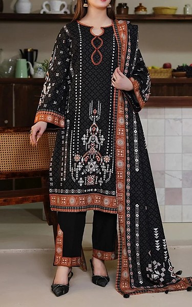 Khas Black Khaddar Suit | Pakistani Winter Dresses in USA- Image 1