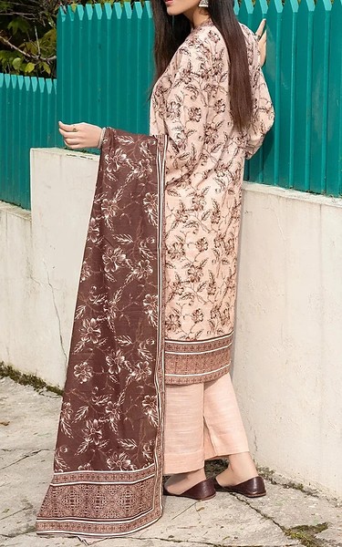 Khas Misty Rose/Brown Khaddar Suit | Pakistani Winter Dresses in USA- Image 2