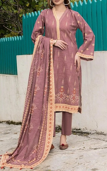 Khas Tea Rose Khaddar Suit | Pakistani Winter Dresses in USA- Image 1