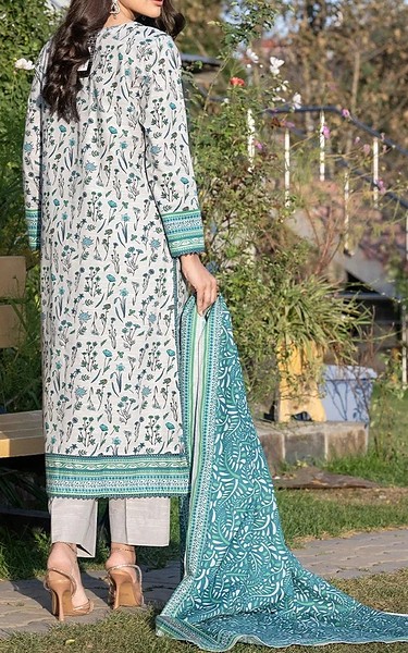 Khas Light Grey/Teal Khaddar Suit | Pakistani Winter Dresses in USA- Image 2