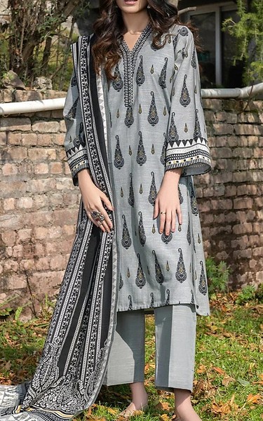 Khas Grey Khaddar Suit | Pakistani Winter Dresses in USA- Image 1