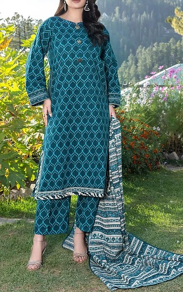 Khas Teal Khaddar Suit | Pakistani Winter Dresses in USA- Image 1