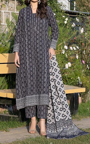Khas Black/Off White Khaddar Suit | Pakistani Winter Dresses in USA- Image 1
