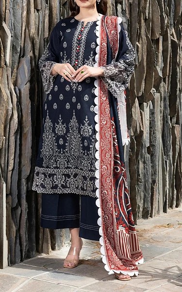 Khas Black/Off White Khaddar Suit | Pakistani Winter Dresses in USA- Image 1