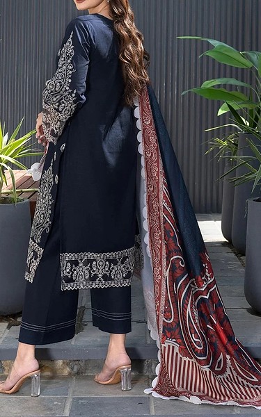 Khas Black/Off White Khaddar Suit | Pakistani Winter Dresses in USA- Image 2