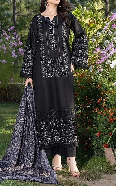 Khas Black Khaddar Suit | Pakistani Winter Dresses in USA- Image 1