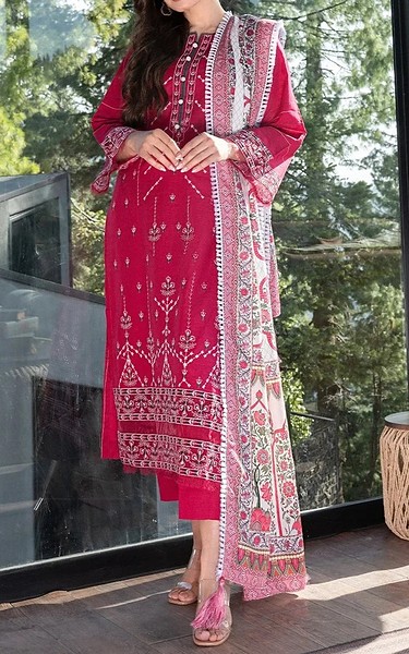 Khas Dark Hot Pink Khaddar Suit | Pakistani Winter Dresses in USA- Image 1