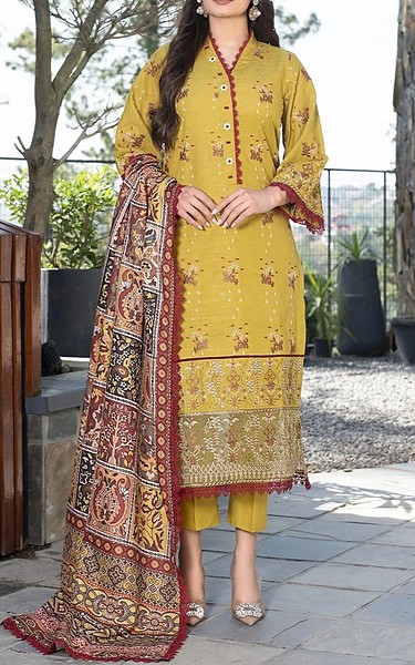 Khas Old Gold Khaddar Suit | Pakistani Winter Dresses in USA- Image 1