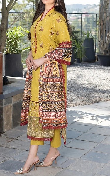 Khas Old Gold Khaddar Suit | Pakistani Winter Dresses in USA- Image 2