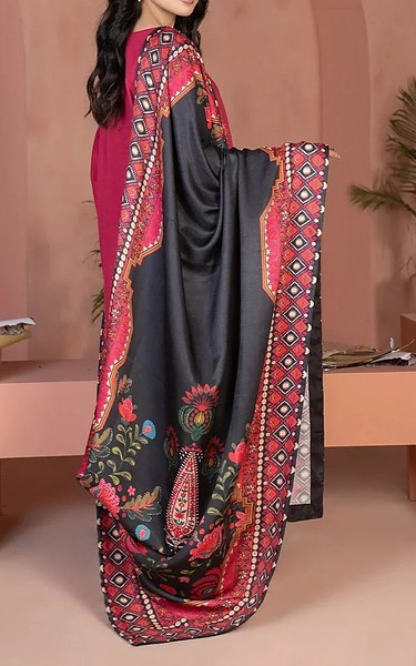 Khas Deep Carmine Khaddar Suit | Pakistani Winter Dresses in USA- Image 2