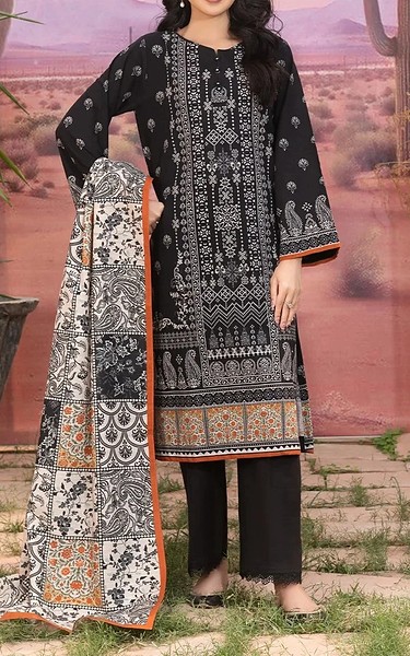 Khas Black/Off White Khaddar Suit | Pakistani Winter Dresses in USA- Image 1