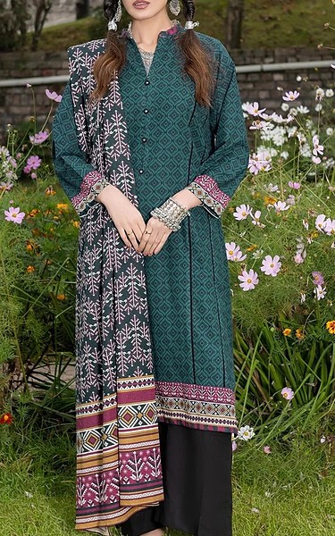 Khas Teal/Black Khaddar Suit | Pakistani Winter Dresses in USA- Image 1
