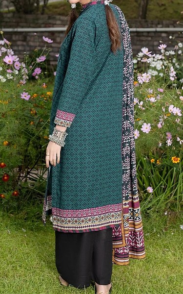 Khas Teal/Black Khaddar Suit | Pakistani Winter Dresses in USA- Image 2