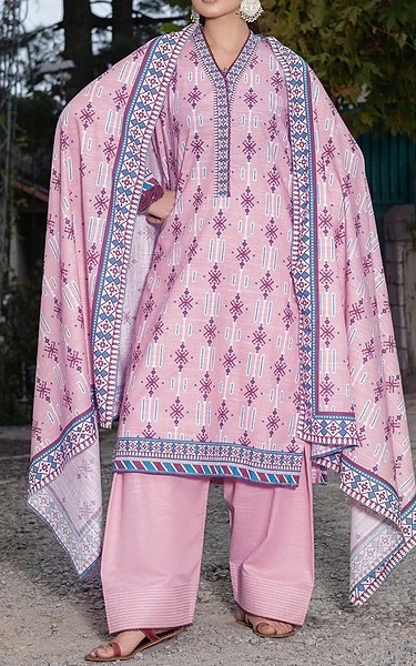 Khas Pink Pearl Khaddar Suit | Pakistani Winter Dresses in USA- Image 1