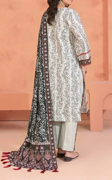 Khas Off White/Black Khaddar Suit | Pakistani Winter Dresses in USA- Image 2