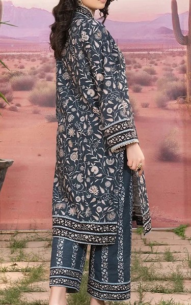 Khas Pickled Bluewood/Ivory Khaddar Suit (2 Pcs) | Pakistani Winter Dresses in USA- Image 2
