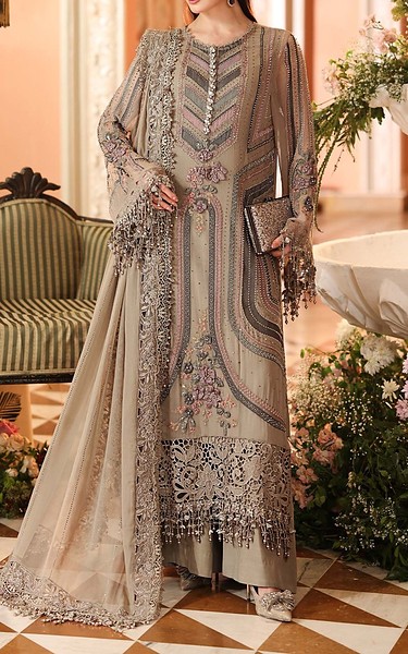 Maria B Grey Chiffon Suit | Pakistani Embroidered Chiffon Dresses USA- Image 1