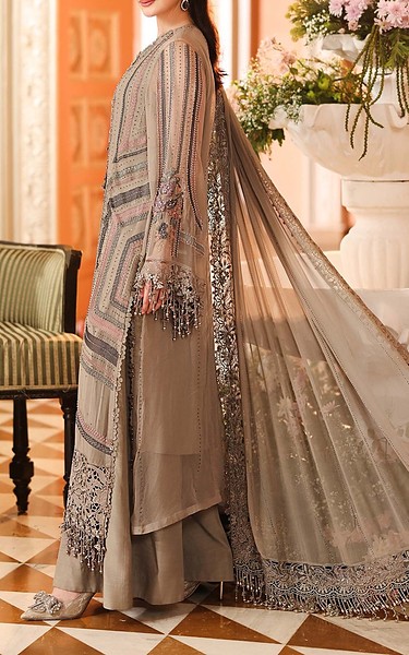Maria B Grey Chiffon Suit | Pakistani Embroidered Chiffon Dresses USA- Image 2