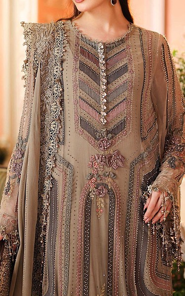 Maria B Grey Chiffon Suit | Pakistani Embroidered Chiffon Dresses USA- Image 3
