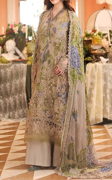 Maria B Beige Chiffon Suit | Pakistani Embroidered Chiffon Dresses USA- Image 2
