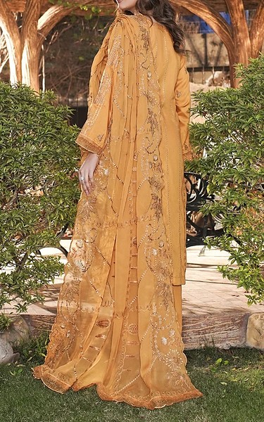 Marjjan Dull Orange Viscose Suit | Pakistani Winter Dresses in USA- Image 2