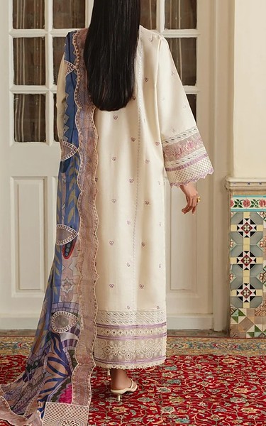Marjjan Off White Karandi Suit | Pakistani Winter Dresses in USA- Image 2