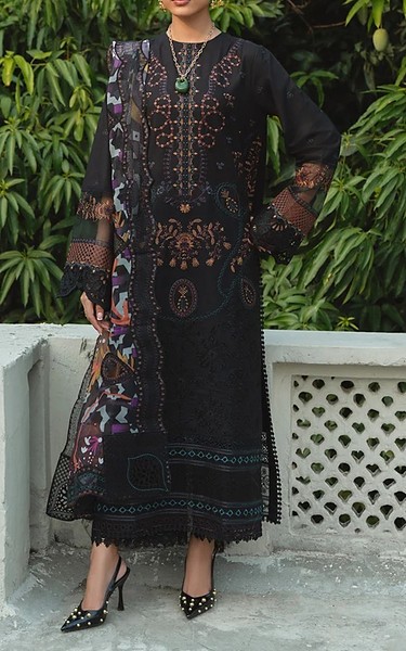 Marjjan Black Karandi Suit | Pakistani Winter Dresses in USA- Image 1