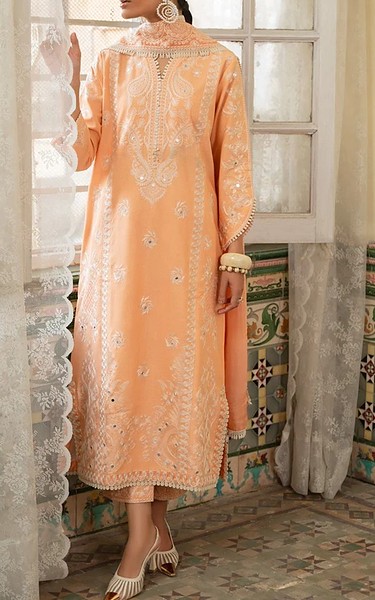 Marjjan Peach Karandi Suit | Pakistani Winter Dresses in USA- Image 1