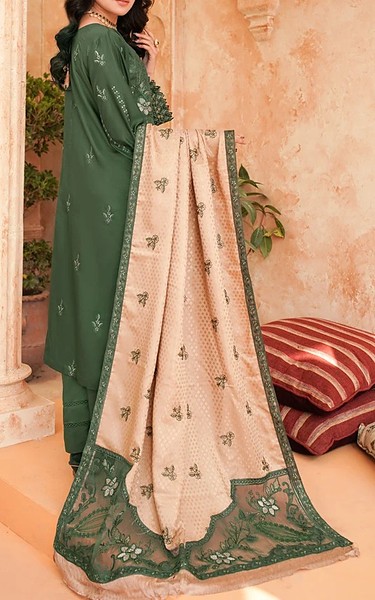 Marjjan Mineral Green Viscose Suit | Pakistani Winter Dresses in USA- Image 1