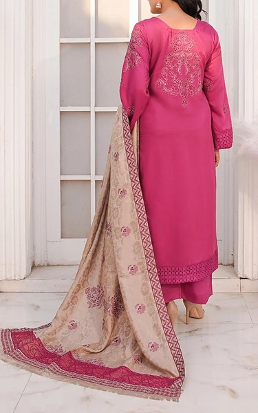 Marjjan Cerise Pink Viscose Suit | Pakistani Winter Dresses in USA- Image 2