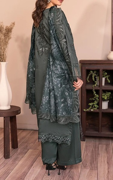 Marjjan Dark Grey Viscose Suit | Pakistani Winter Dresses in USA- Image 2