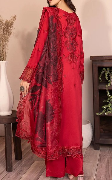 Marjjan Persian Red Viscose Suit | Pakistani Winter Dresses in USA- Image 2