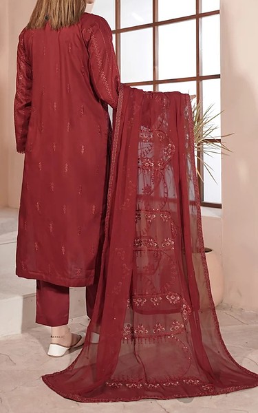 Marjjan Vivid Auburn Viscose Suit | Pakistani Winter Dresses in USA- Image 2