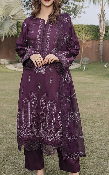 Marjjan Plum Purple Viscose Suit | Pakistani Winter Dresses in USA- Image 2