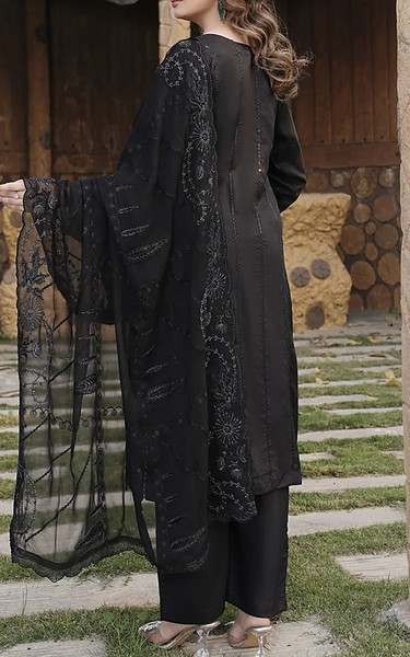 Marjjan Black Viscose Suit | Pakistani Winter Dresses in USA- Image 2
