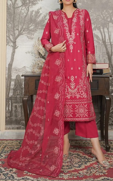 Marjjan Cardinal Viscose Suit | Pakistani Winter Dresses in USA- Image 1