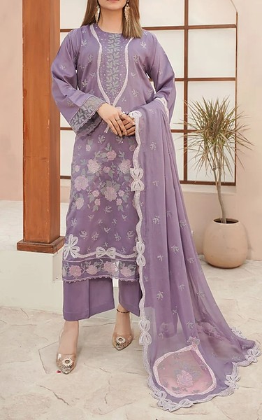 Marjjan Lilac Viscose Suit | Pakistani Winter Dresses in USA- Image 1