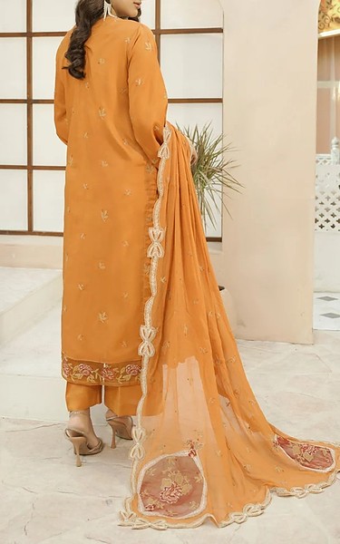 Marjjan Orange Viscose Suit | Pakistani Winter Dresses in USA- Image 2