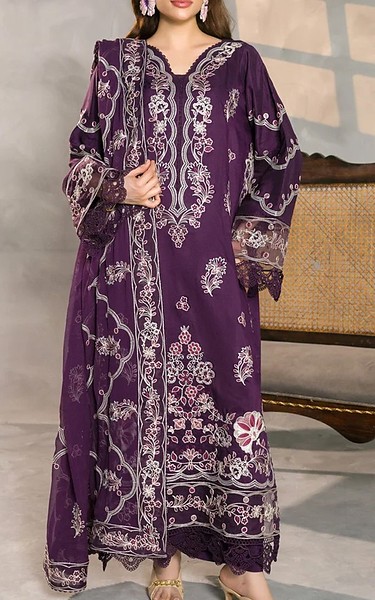 Marjjan Plum Purple Viscose Suit | Pakistani Winter Dresses in USA- Image 1