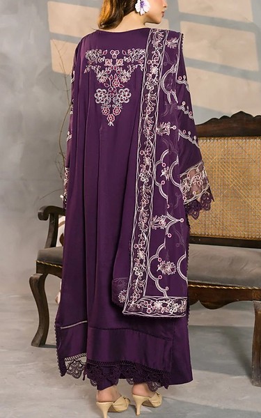 Marjjan Plum Purple Viscose Suit | Pakistani Winter Dresses in USA- Image 2
