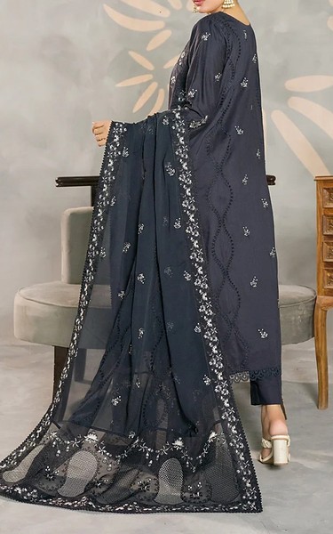 Marjjan Charcoal Grey Viscose Suit | Pakistani Winter Dresses in USA- Image 2