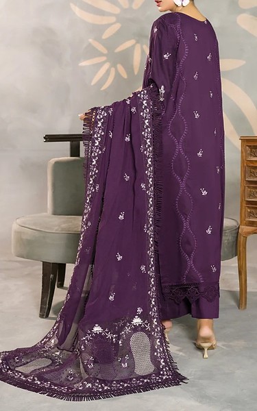 Marjjan Plum Viscose Suit | Pakistani Winter Dresses in USA- Image 2