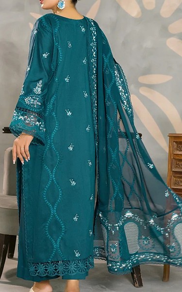 Marjjan Teal Viscose Suit | Pakistani Winter Dresses in USA- Image 2