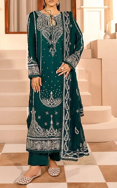 Marjjan Teal Viscose Suit | Pakistani Winter Dresses in USA- Image 1